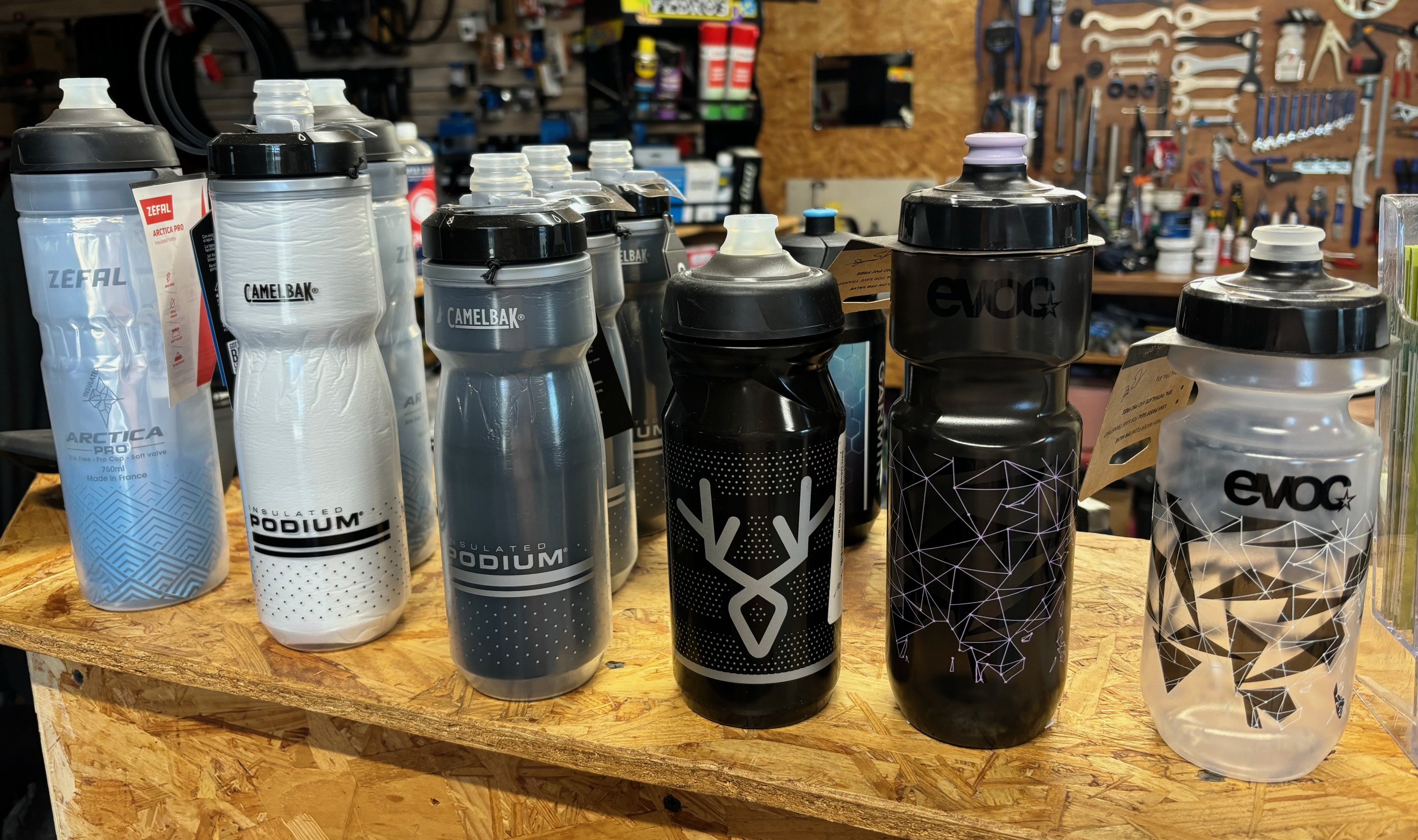 Bidons Zefal, Evoc, Camelbak et Le Bram